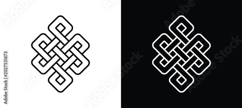 Fotografija Endless Knot Symbol: A stylized representation of the Buddhist endless knot, symbolizing infinite wisdom and compassion