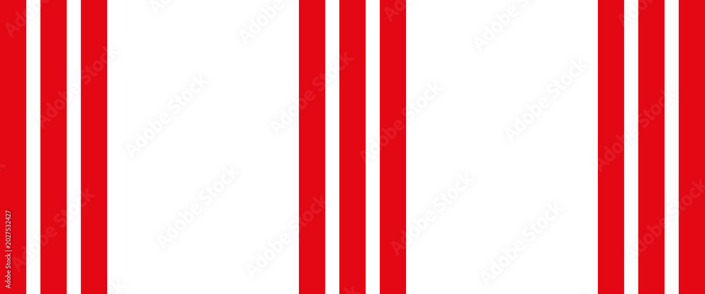 Fototapeta premium Vertical red and white stripes background. Seamless and repeating pattern. Christmas holiday Vector Pattern.