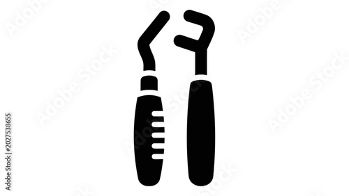 Photos Dental plaque removal tool icon, isolated on white background
