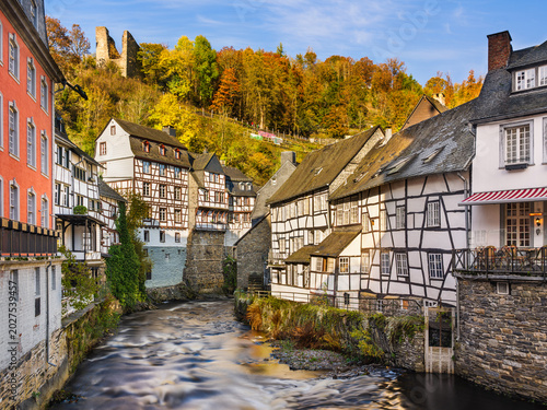 Monschau on a sunny autumn day, Germany