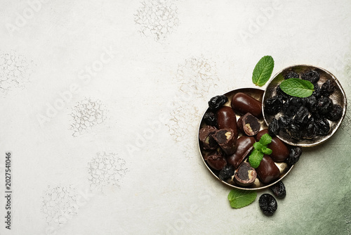 Plate with sweet chocolate ...