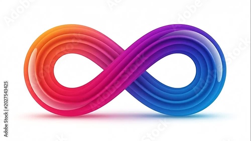 Vibrant colorful infinity symbol illustration.