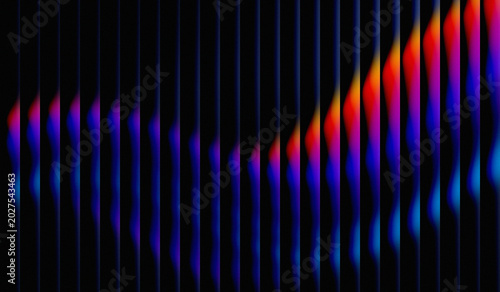 Fotografía rich color transitions, starting from dark and light blue on the left side, shifting towards green, yellow, orange, and ending with bright red on the right side