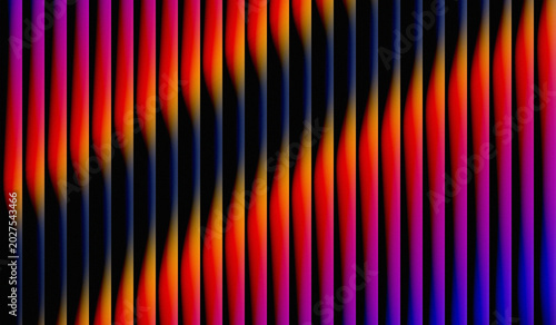Foto rich color transitions, starting from dark and light blue on the left side, shifting towards green, yellow, orange, and ending with bright red on the right side