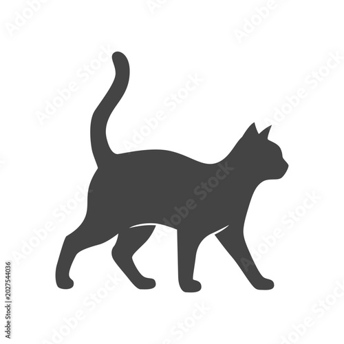 Photography Prowling Feline Silhouette Graphic Element for Halloween or Pattern Design