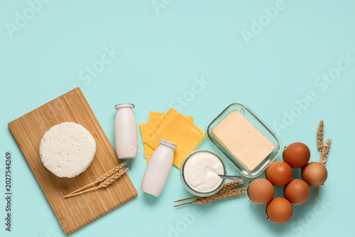 Different dairy products wi...