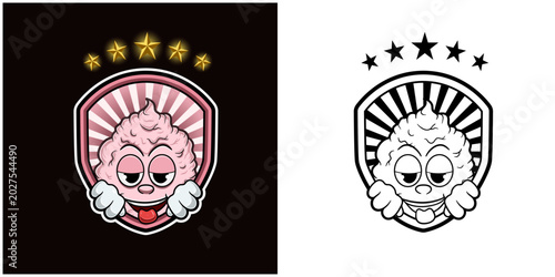 Quadro su tela Cotton Candy Character Cartoon with High and Smiling