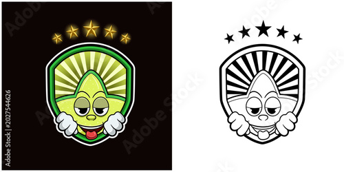 Photos Star Fruit Character Cartoon with High and Smiling