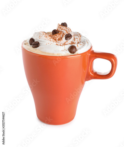 Cup of tasty pumpkin coffee...