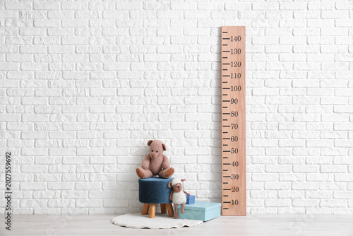 Wooden stadiometer with plu...