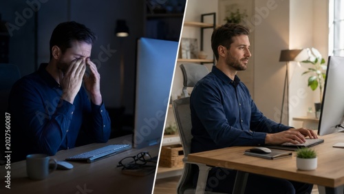 Eye strain from screen versus proper workspace lighting for comfortable desk work