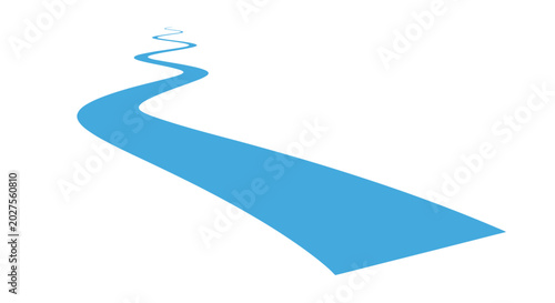Foto Blue ribbon flowing in air.