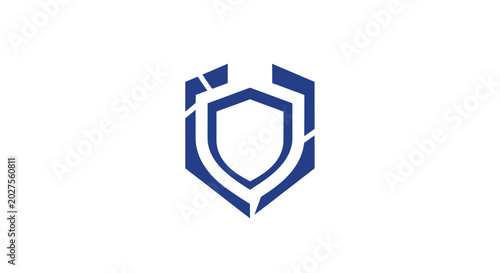 Konstfotografi Blue Shield Logo Emblem Design.