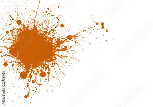 Vibrant orange paint splat with dynamic grunge texture, an expressive abstract graphic for creative backgrounds