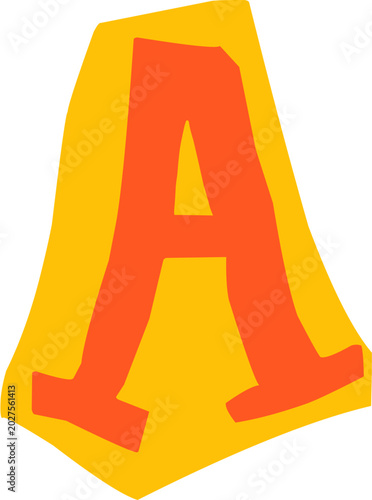 Hand drawn ransom letter a for scrapbook and lettering