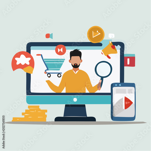 Online Business and Marketing Concept