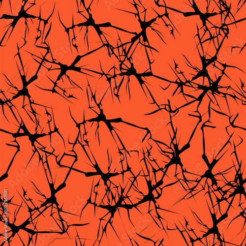 Fényképezés A seamless pattern with an optical effect of broken glass on an orange background