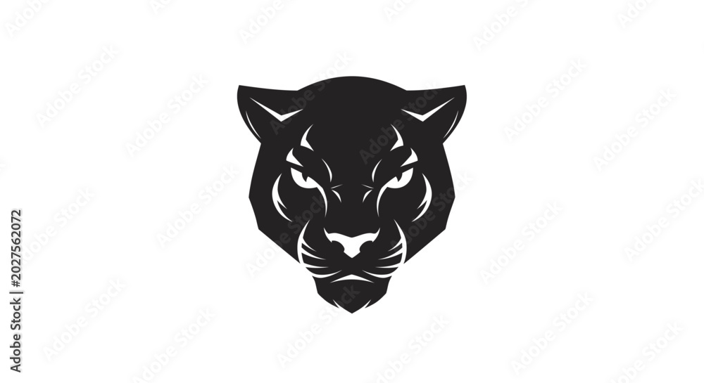 Foto Black Panther Head Facing Forward.