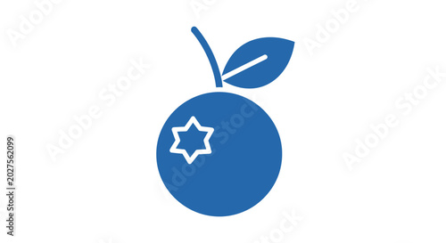 Bild auf Leinwand Blue Star of David Apple Logo.