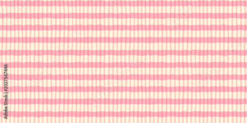 Fotografía Soft pink hand painted stripe seamless vector pattern, Cute pastel color organic