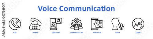 Foto Voice Communication Web icon in banner and collection