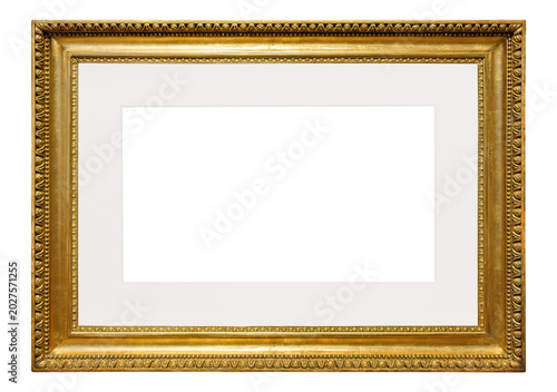 Картината върху платно Artistic gilded antique painting frame with with passepartout isolated on transp