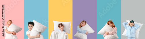 Set of little children with...