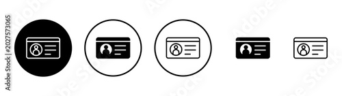 License icon vector. ID card icon. driver license, staff identification card