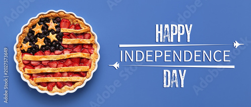 Tasty American flag pie on ...