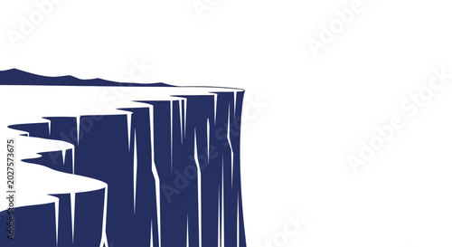 Bild auf Leinwand Dark Blue Cliff Side Edge.