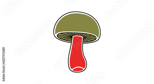 Tableau sur toile Colorful illustration of a mushroom.
