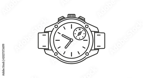 Canvastavla Detailed drawing of luxury wristwatch.