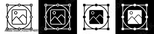 Foto Selection Icon Black And White Vector Illustration.