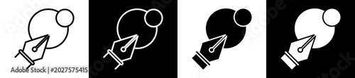 Tableau sur toile Shape Builder  Icon Black And White Vector Illustration.