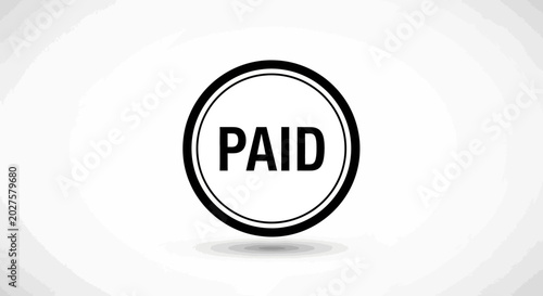 Paid Stamp Circular Seal - Black and White Confirmation