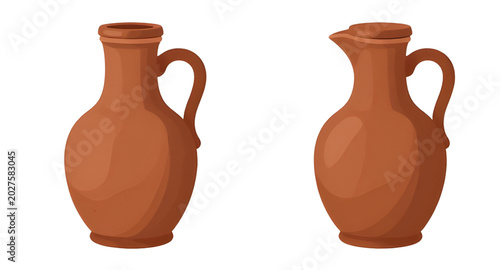 Bild auf Leinwand pottery, pitcher, jug, clay, traditional, ceramic, earthenware, rustic, containe