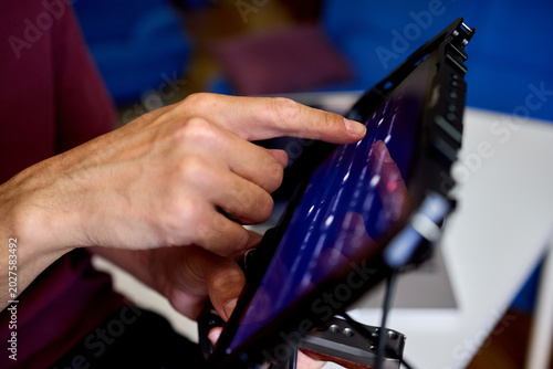 Tableau sur toile Touchscreen gesture focus