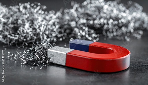 Horseshoe Magnet and Metal Shavings