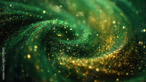 Green and Gold Cosmic Spiral