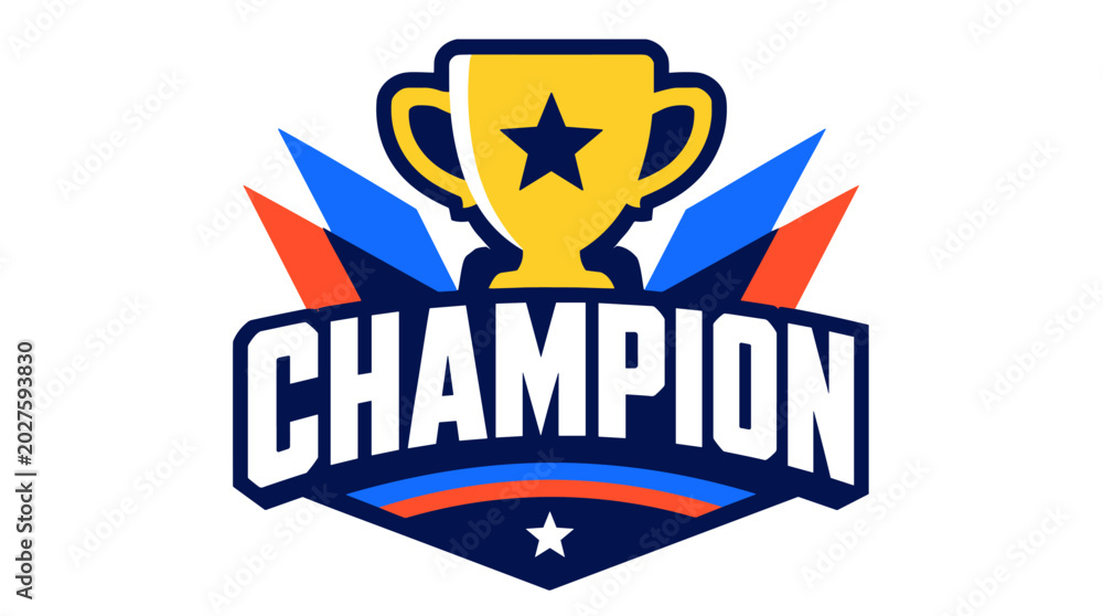Fototapeta premium Shiny Championship Trophy Emblem Display.