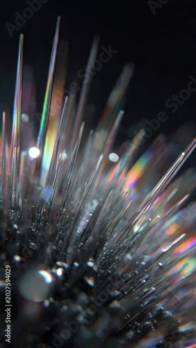 Macro View of Shiny Metallic Spines