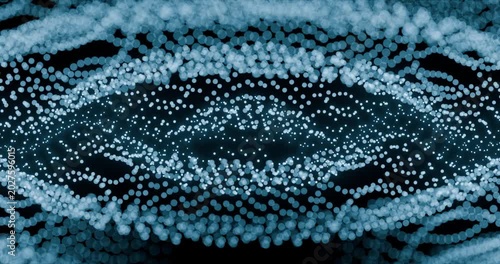 Blue Glowing Particle Waves Digital Technology Background looping animation