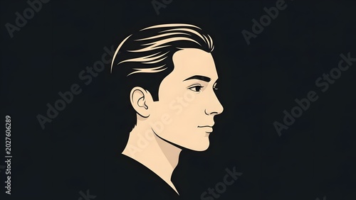 Side profile illustration of a young man with styled hair against a dark background, embodying modern grooming and personal style