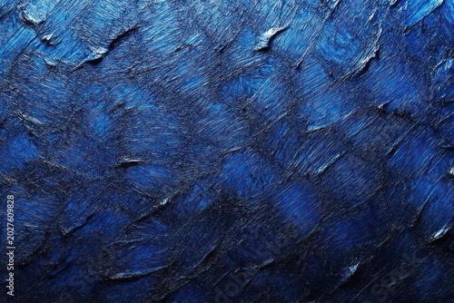 close-up textured abstract blue and black oil paint with thick impasto strokes and a dramatic moody atmosphere