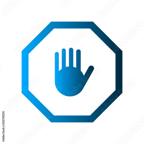 Hand stop icon design template