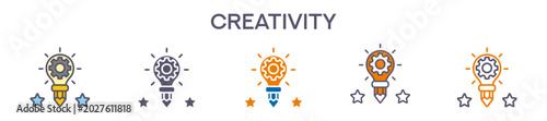 Quadro su tela Creativity Element For Design Graphic - Multi Styles