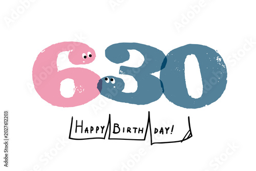 Fotografija 数字イラスト シンプルでかわいい日付素材 6月30日