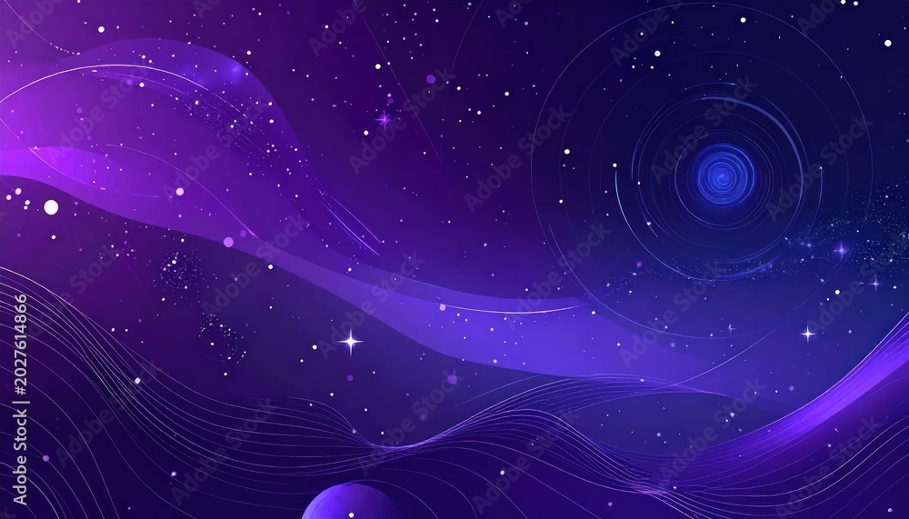 Obraz premium Vibrant Purple Nebula with Stars and Planets in Deep Space.