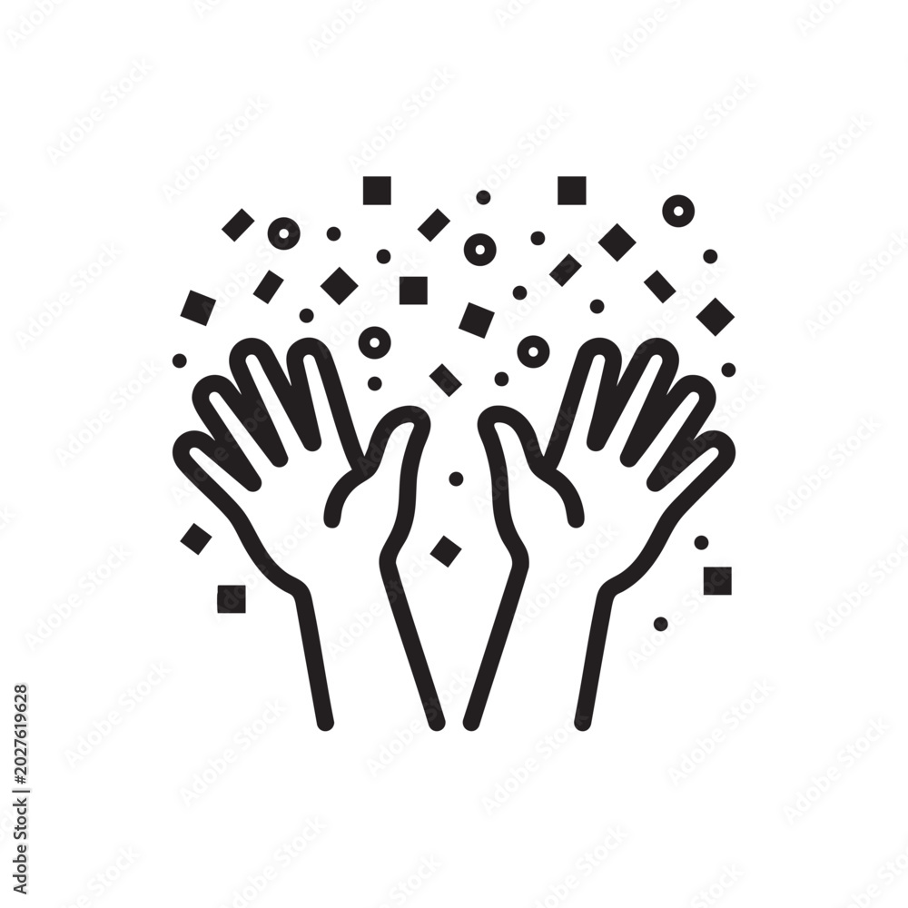 Obraz premium Confetti Burst Celebration Black Silhouette Vector – Party and Festive Explosion Icon