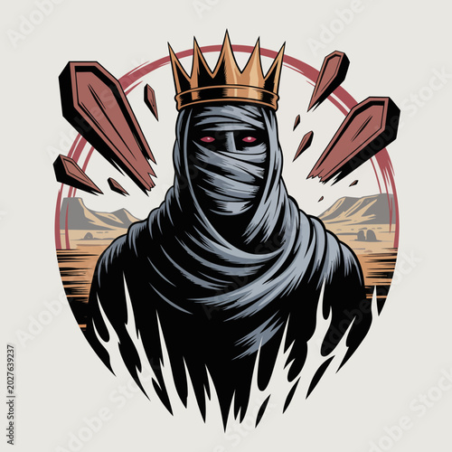 Fotografie Illustration of a man wearing a crown.